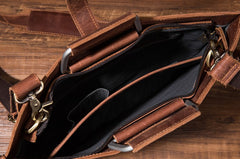 Cool Leather Mens Briefcase 13inch Laptop Bag Work Handbag Business Bags for Men - iwalletsmen