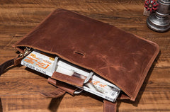 Cool Leather Mens Briefcase 13inch Laptop Bag Work Handbag Business Bags for Men - iwalletsmen
