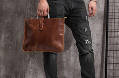 Cool Leather Mens Briefcase 13inch Laptop Bag Work Handbag Business Bags for Men - iwalletsmen