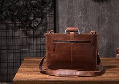 Cool Leather Mens Briefcase 13inch Laptop Bag Work Handbag Business Bags for Men - iwalletsmen