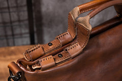 Cool Leather Mens Briefcase 14inch Laptop Bag Work Handbag Shoulder Bag Business Bag for Men - iwalletsmen