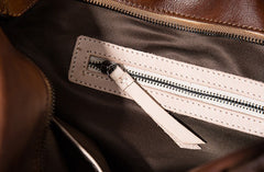 Cool Leather Mens Briefcase 14inch Laptop Bag Work Handbag Shoulder Bag Business Bag for Men - iwalletsmen