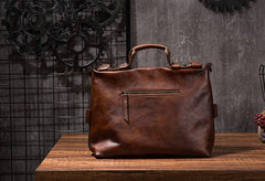 Cool Leather Mens Briefcase 14inch Laptop Bag Work Handbag Shoulder Bag Business Bag for Men - iwalletsmen