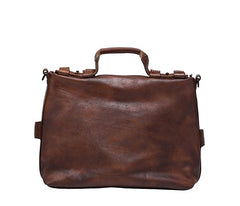 Cool Leather Mens Briefcase 14inch Laptop Bag Work Handbag Shoulder Bag Business Bag for Men - iwalletsmen