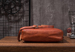 Cool Leather Mens Briefcase 14inch Laptop Bags Work Handbag Business Bag for Men - iwalletsmen
