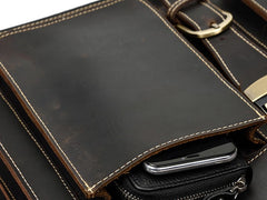Leather Mens Briefcase Business Briefcase Vintage Shoulder Bags Handbags for men - iwalletsmen