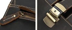 Leather Mens Briefcase Business Briefcase Vintage Shoulder Bags Handbags for men - iwalletsmen