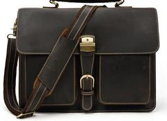 Leather Mens Briefcase Business Briefcase Vintage Shoulder Bags Handbags for men - iwalletsmen