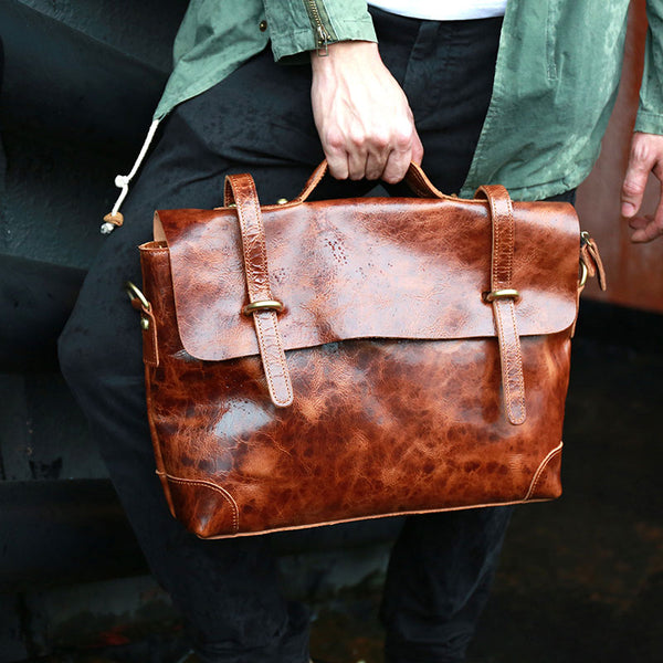 Cool Leather Mens Briefcase Messenger Bags Handbag Shoulder Bag for men - iwalletsmen