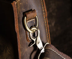 Cool Vintage Brown Leather Mens Messenger Bag Side Bag Work Bag Shoulder Bag for Men - iwalletsmen