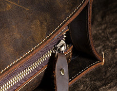 Cool Vintage Brown Leather Mens Messenger Bag Side Bag Work Bag Shoulder Bag for Men - iwalletsmen