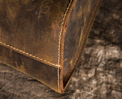 Cool Vintage Brown Leather Mens Messenger Bag Side Bag Work Bag Shoulder Bag for Men - iwalletsmen