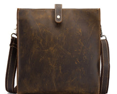 Cool Vintage Brown Leather Mens Messenger Bag Side Bag Work Bag Shoulder Bag for Men - iwalletsmen