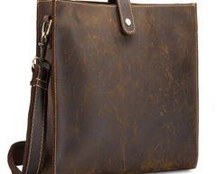Cool Vintage Brown Leather Mens Messenger Bag Side Bag Work Bag Shoulder Bag for Men - iwalletsmen
