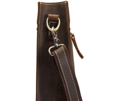 Cool Vintage Brown Leather Mens Messenger Bag Side Bag Work Bag Shoulder Bag for Men - iwalletsmen