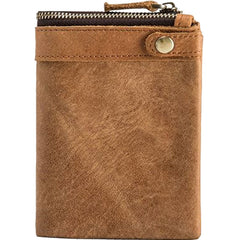 Cool Leather Mens Brown Small Wallet Bifold Vintage Slim billfold Wallet for Men - iwalletsmen