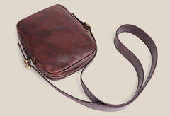 Cool Leather Mens Camera Bag Small Shoulder Bag Crossbody Bags For Men - iwalletsmen