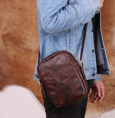 Cool Leather Mens Camera Bag Small Shoulder Bag Crossbody Bags For Men - iwalletsmen