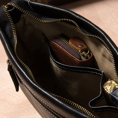 Cool Leather Mens Clutch Wristlet Bag Black Zipper Clutch Wallet for Men
