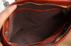 Cool Leather Mens Clutch Wristlet Bag Brown Zipper Clutch for Men