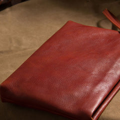 Cool Leather Mens Clutch Wristlet Bag Brown Zipper Clutch for Men
