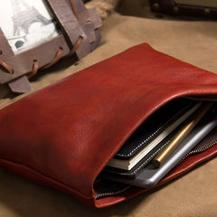 Cool Leather Mens Clutch Wristlet Bag Brown Zipper Clutch for Men