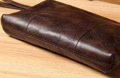 Cool Leather Mens Clutch Wristlet Bag Handmade Vintage Zipper Clutch for Men