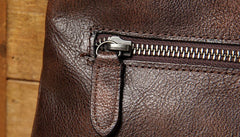 Cool Leather Mens Clutch Wristlet Bag Handmade Vintage Zipper Clutch for Men