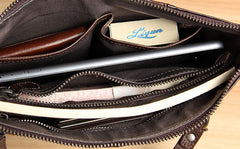 Cool Leather Mens Clutch Wristlet Bag Handmade Vintage Zipper Clutch for Men