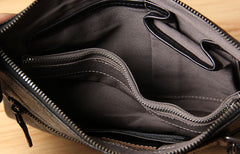 Cool Leather Mens Clutch Wristlet Bag Handmade Vintage Zipper Clutch for Men