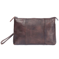 Cool Leather Mens Clutch Wristlet Bag Handmade Vintage Zipper Clutch for Men