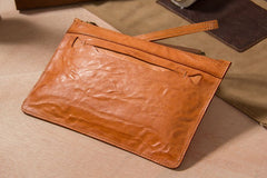 Cool Leather Mens Clutch Wristlet Bag Vintage Zipper Clutch for Men