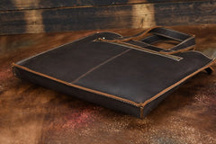 Cool Leather Mens Coffee Briefcase Handbag Messenger Bag Shoulder Bag for Men - iwalletsmen