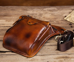 Cool Leather Mens BELT BAG Drop Leg Bag Belt Pouch Waist Bag Shoulder Bags For Men - iwalletsmen