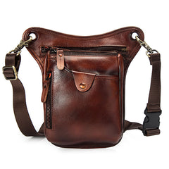 Cool Leather Mens BELT BAG Drop Leg Bag Belt Pouch Waist Bag Shoulder Bags For Men - iwalletsmen