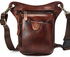 Cool Leather Mens BELT BAG Drop Leg Bag Belt Pouch Waist Bag Shoulder Bags For Men - iwalletsmen