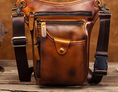 Cool Leather Mens BELT BAG Drop Leg Bag Belt Pouch Waist Bag Shoulder Bags For Men - iwalletsmen