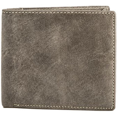 Cool Leather Mens Gray Small Wallet Bifold Vintage Slim billfold Wallet for Men - iwalletsmen