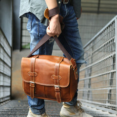 Cool Leather Mens Large Messenger Bag Shoulder Bag for men - iwalletsmen