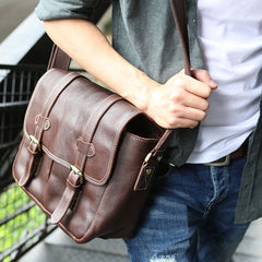 Cool Leather Mens Large Messenger Bag Shoulder Bag for men - iwalletsmen