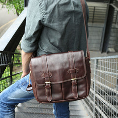 Cool Leather Mens Large Messenger Bag Shoulder Bag for men - iwalletsmen