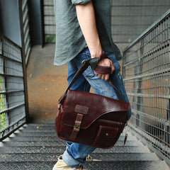 Cool Leather Mens Large Messenger Bags Shoulder Bag for men - iwalletsmen