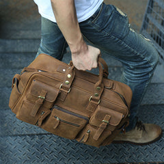 Cool Leather Mens Large Travel Bag Handbags Shoulder Bags for men - iwalletsmen