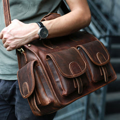 Cool Leather Mens Large Travel Bags Handbag Shoulder Bags for men - iwalletsmen