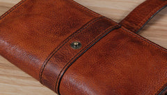 Brown Leather Mens Long Leather 