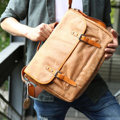 Cool Leather Mens Messenger Bag Briefcase Shoulder Bag for men - iwalletsmen