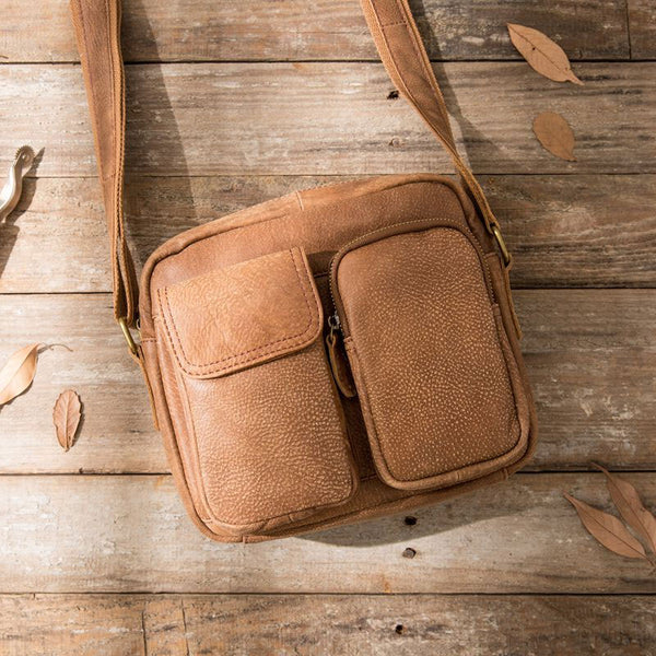 Cool Leather Mens Messenger Bags Small Shoulder Bags  for Men - iwalletsmen