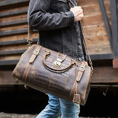 Cool Leather Mens Overnight Bag Duffle Bag Travel Bag Weekender Bags for Men - iwalletsmen