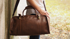 Cool Leather Mens Overnight Bags Weekender Bag Vintage Travel Bags Duffle Bag for Men - iwalletsmen