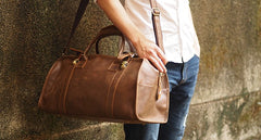 Cool Leather Mens Overnight Bags Weekender Bag Vintage Travel Bags Duffle Bag for Men - iwalletsmen